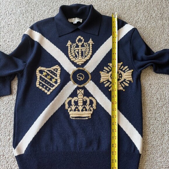 St. John Sport Navy Sweater S Gold Nautical Rare S - Picture 11 of 11